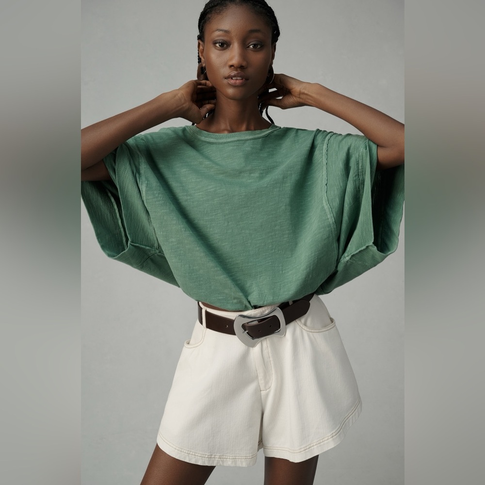 Anthropologie Pilcro Oversized Square-Sleeve Top size XL